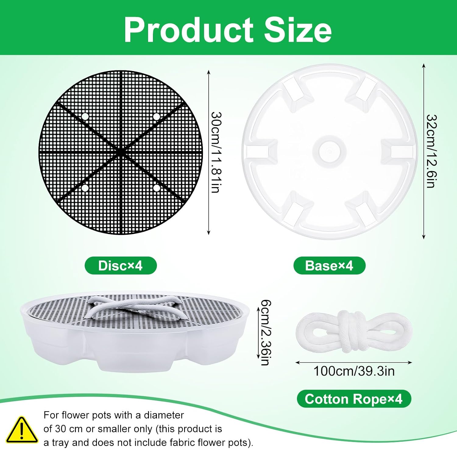 Detalle 2 de Yimomoyi self-watering plant saucers, 30 cm