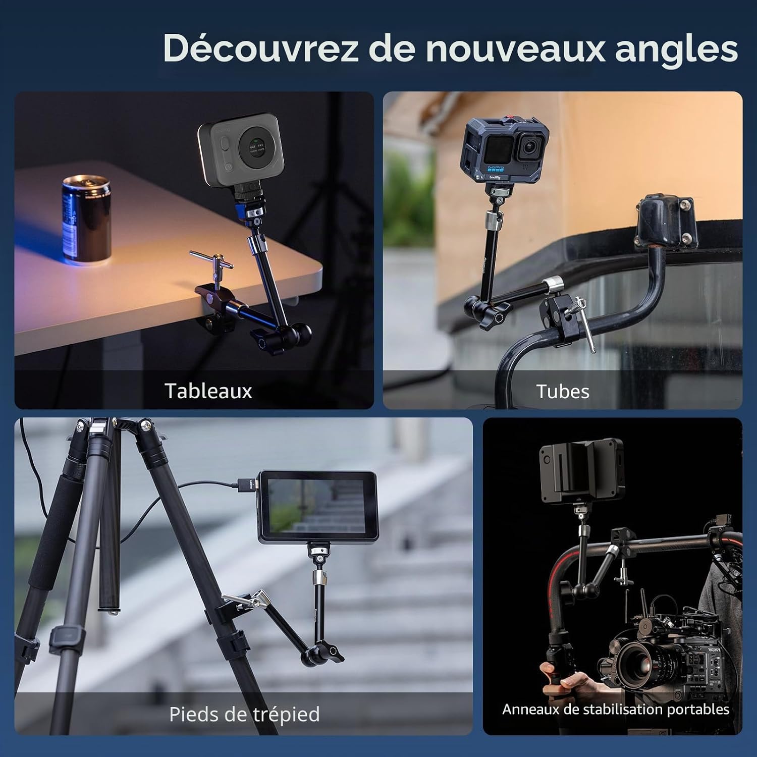 Thumbnail 6 de SMALLRIG bras magique 11 pouces avec pince en forme de crabe, vis 1/4”-20 (5311)