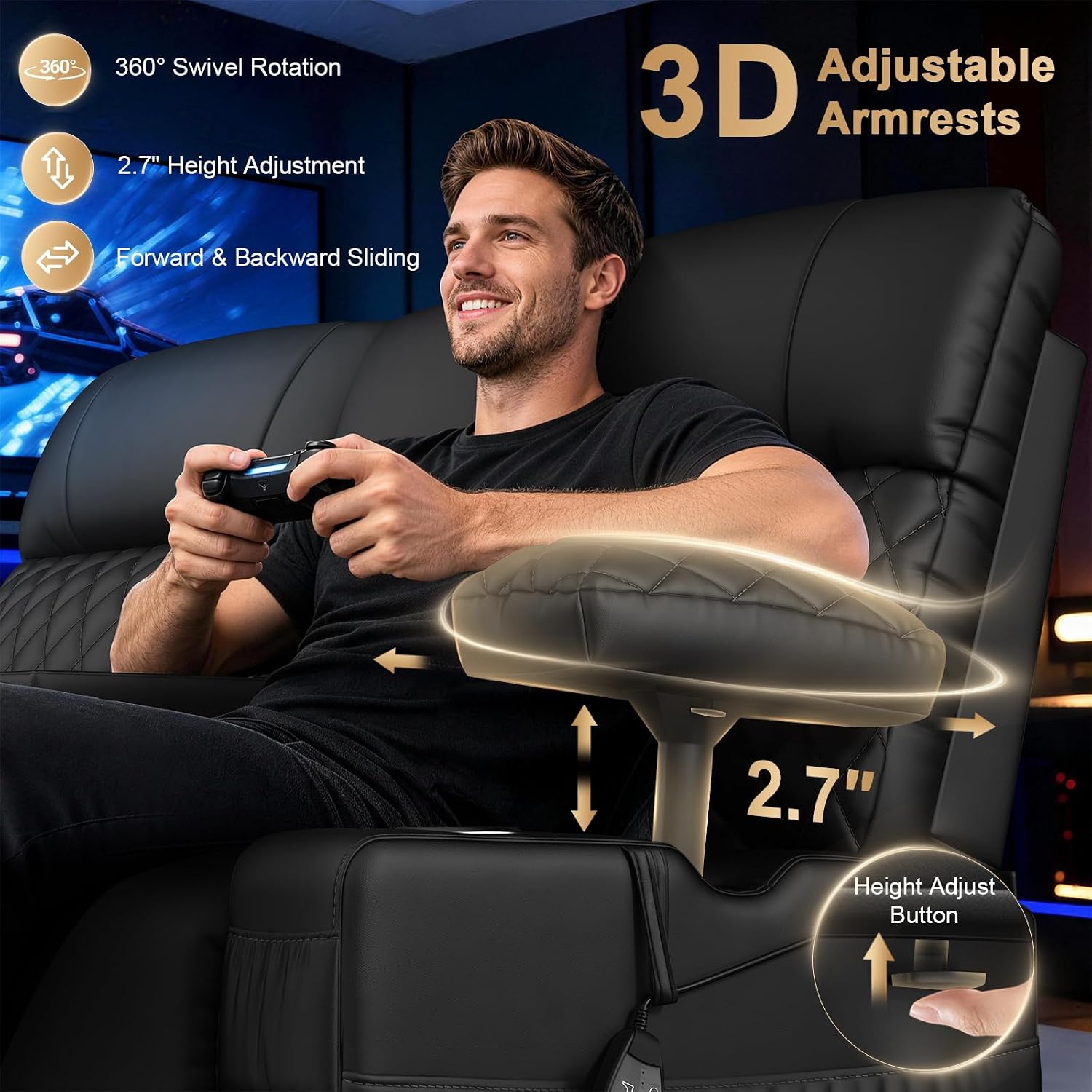 Detalle 1 de Power Loveseat Recliner Sofa