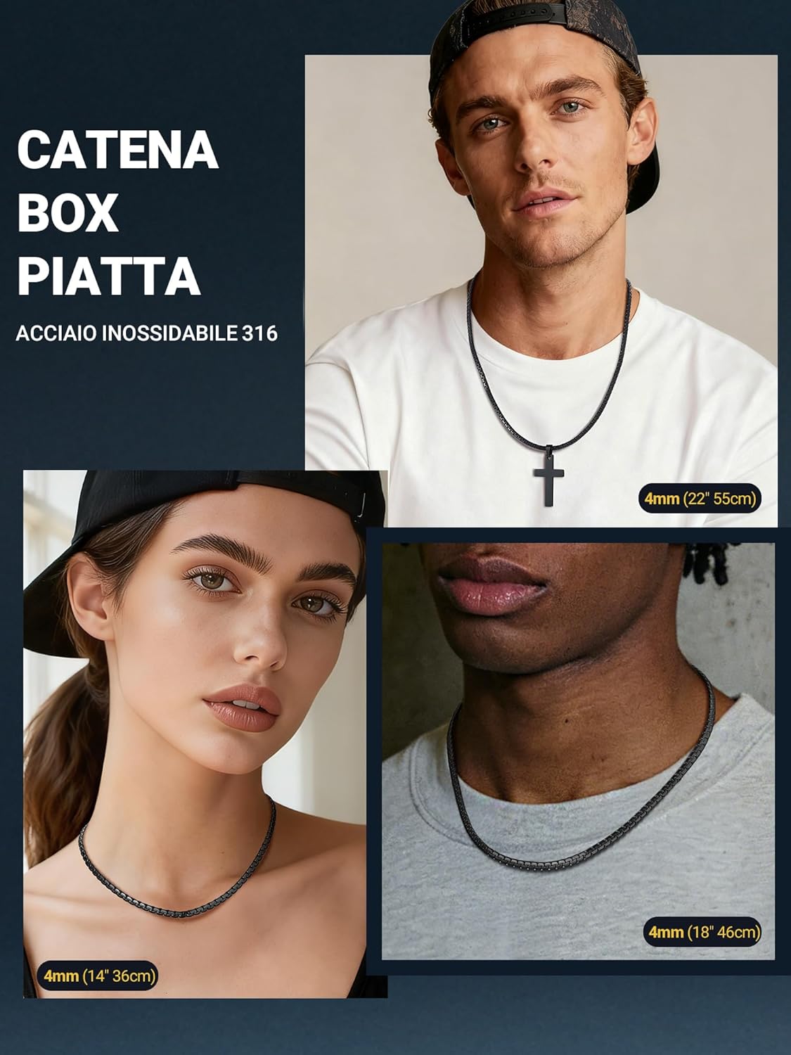 Thumbnail 6 de PROSTEEL Uomo Collana Catena 6 mm