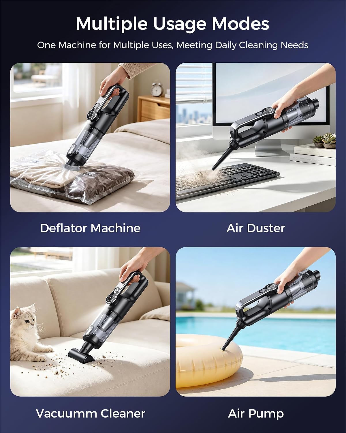 Detalle de FAOGO WX22-Ultra Cordless Handheld Vacuum and Blower, 36,000 Pa, HEPA, LED