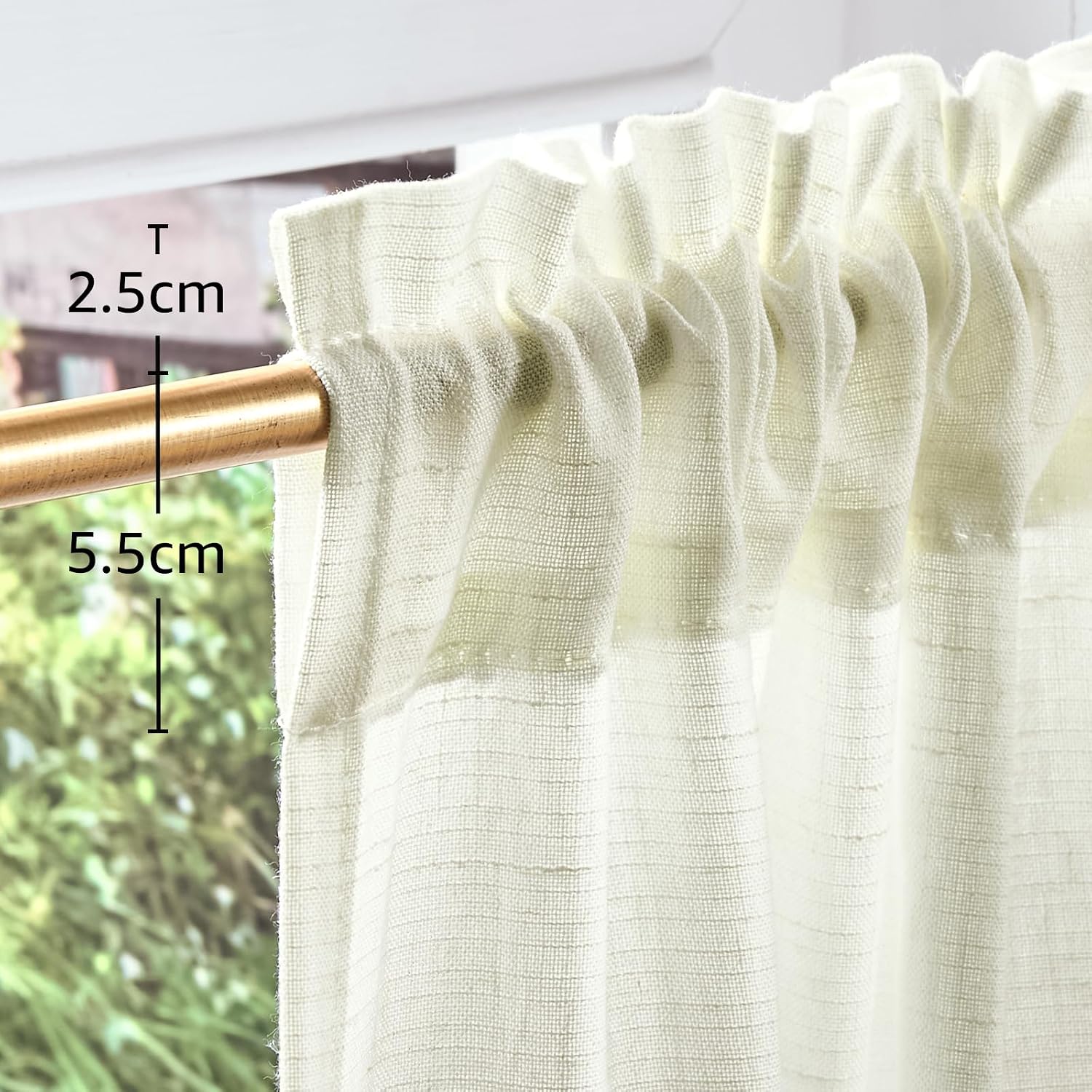 Detalle 1 de TOPICK rideaux cuisine brise bise 65 x 60