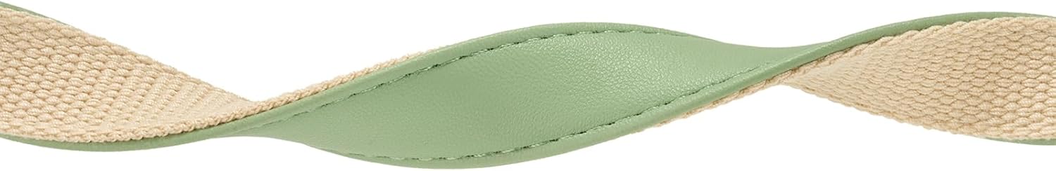 Thumbnail 4 de YUDOTE 150cm Soft Cotton Dog Lead with PU Leather (Sage Green) – 1.5cm wide everyday leash for small puppies