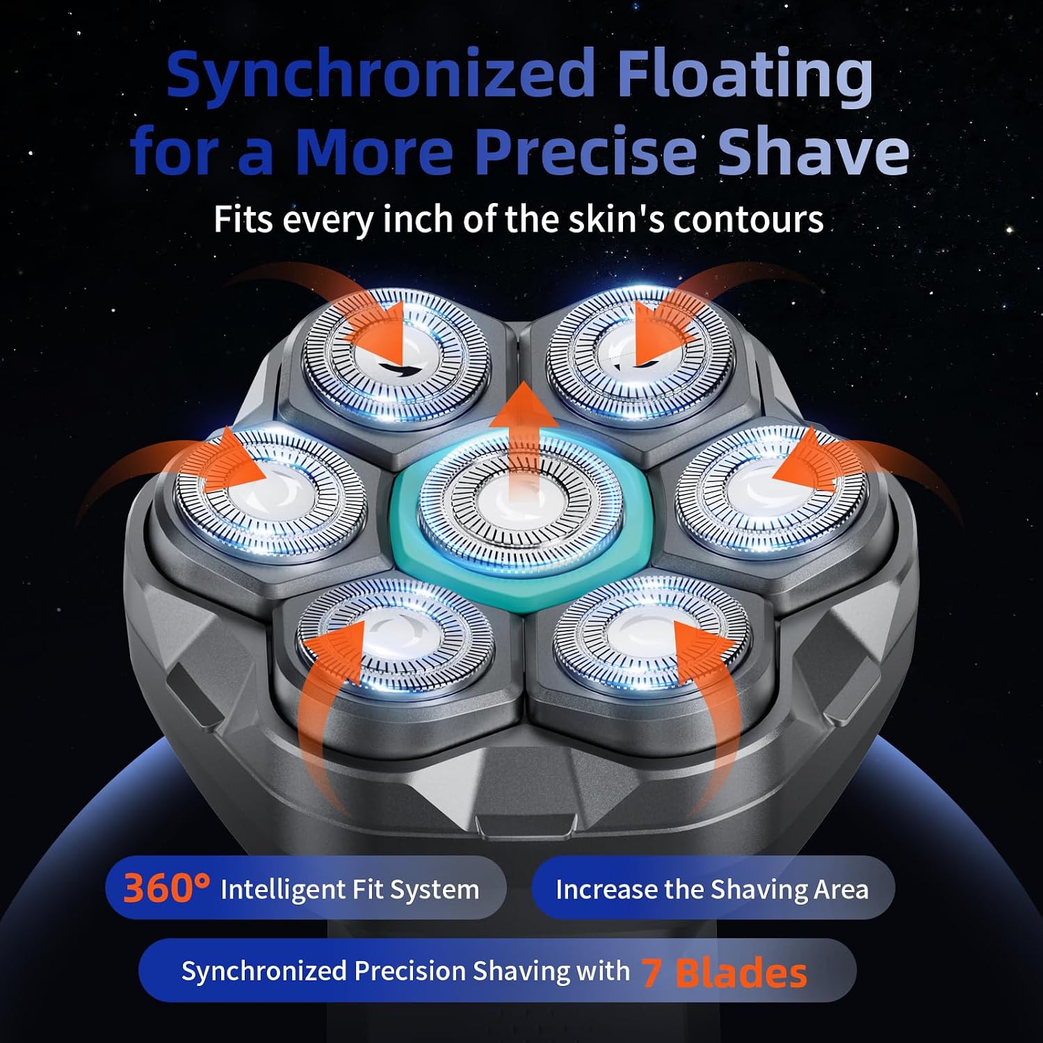 Detalle 2 de KENSEN Head Shavers for Bald Men: 2-Speed Adjustable 7D Waterproof Electric Razor