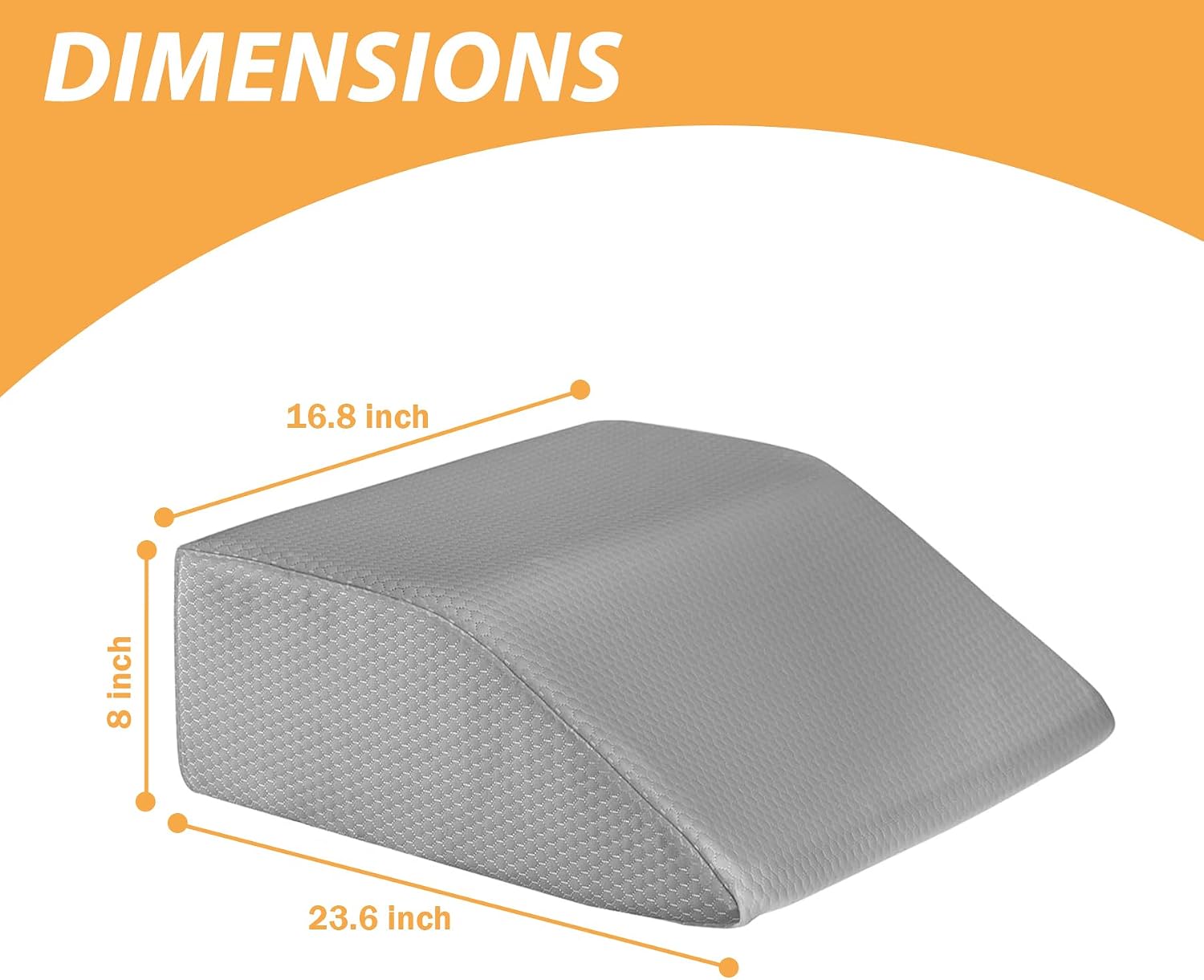 Detalle 2 de Bedluxe Leg Elevation Pillow, 23.6 × 16.8 × 8 Inches