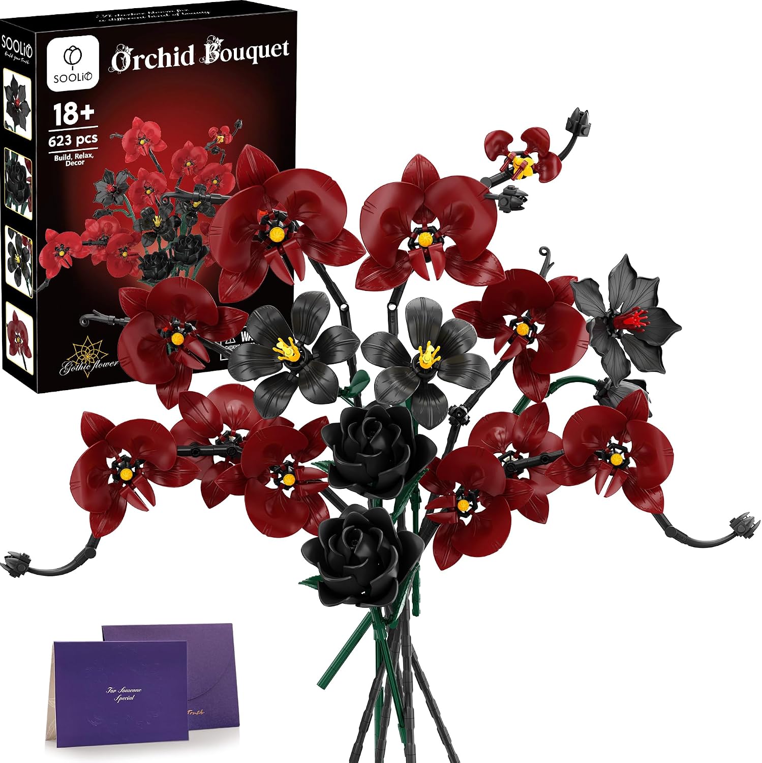 Detalle de SOOLIO Orchid Building Set, 623 Pieces