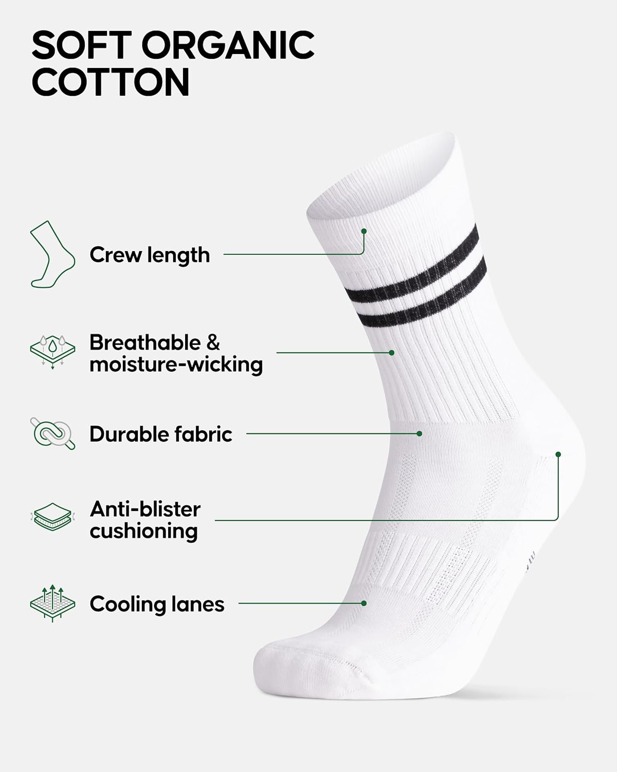 Thumbnail 1 de Danish Endurance Tennis Crew Socks 3-Pack