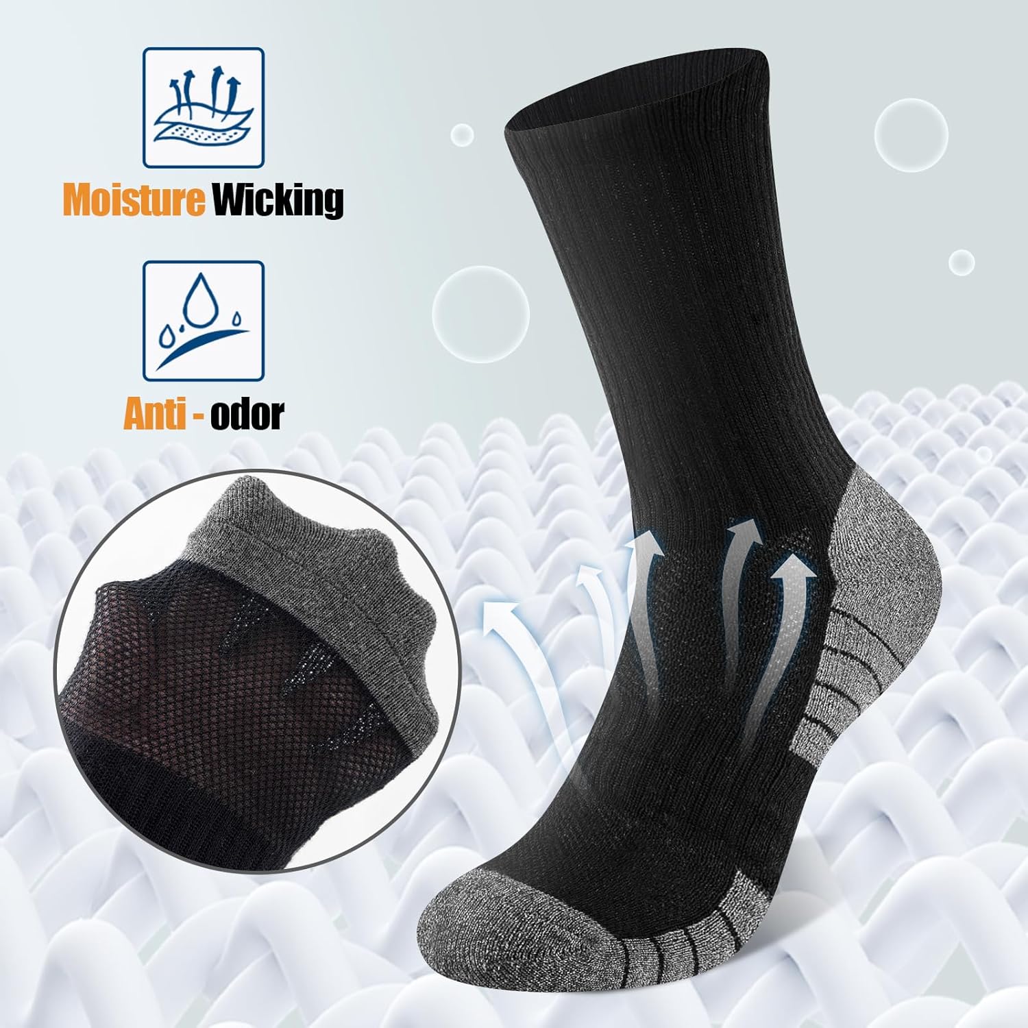 Thumbnail 3 de Niorasen Mens Sports Socks 6 Pairs