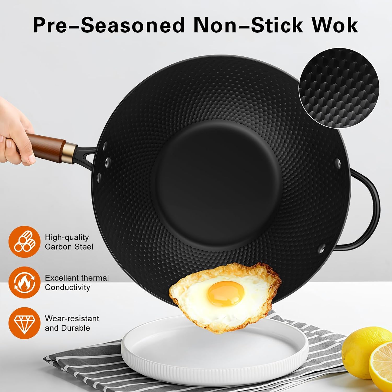 Detalle 2 de Jobin Wok antiadhésif 33 cm