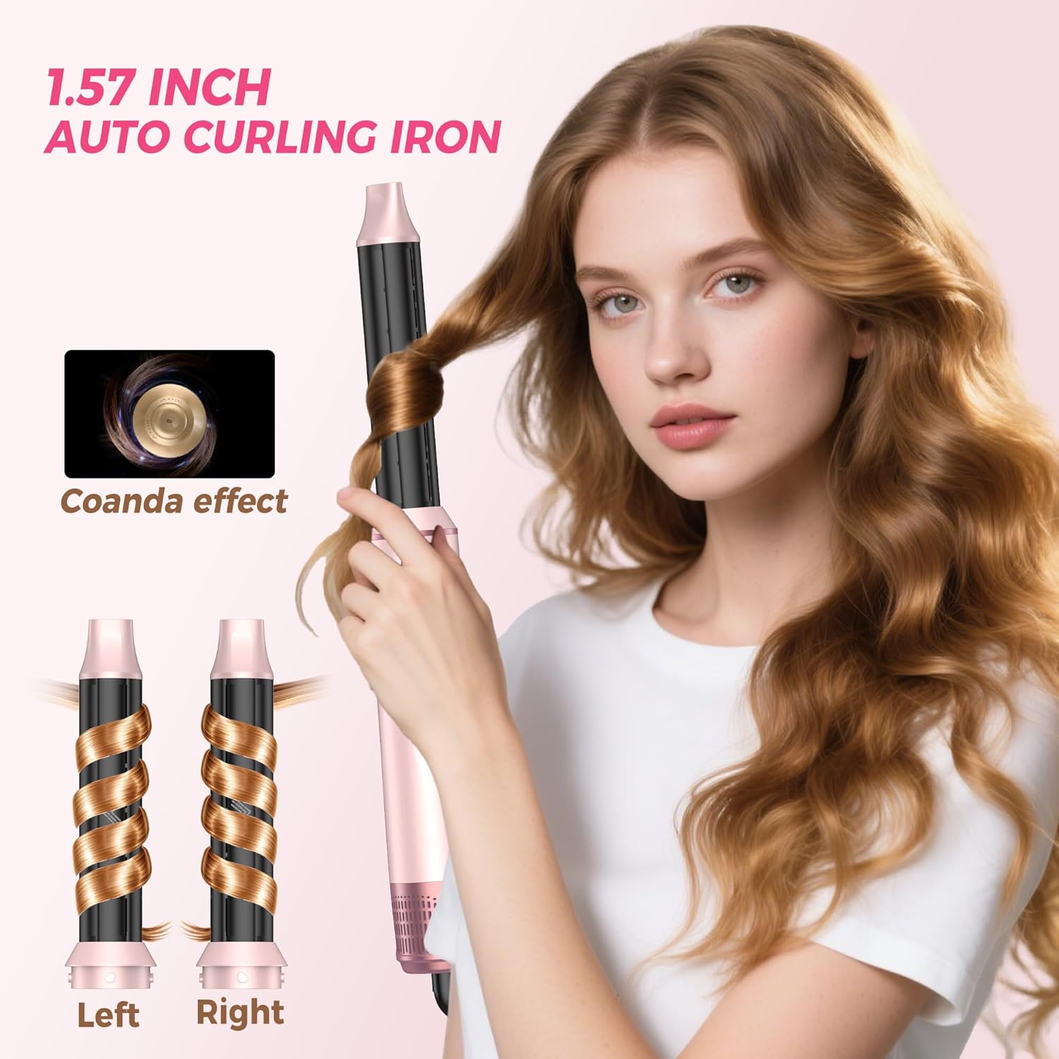 Thumbnail 1 de Atopskins 5 in 1 Hair Dryer Brush Set with Detachable Hot Air Styler (Pink)