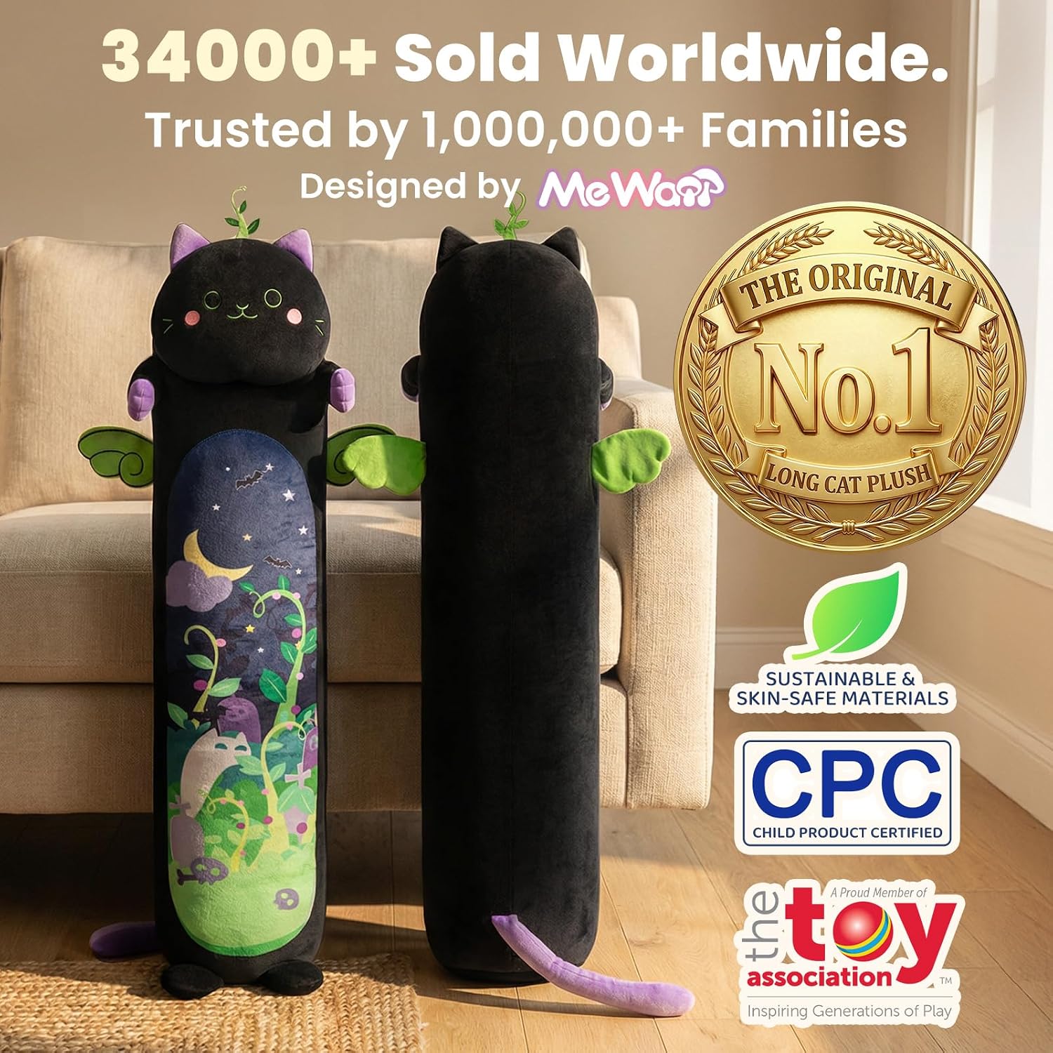 Thumbnail 2 de Mewaii Long Cat Plush 5 Sizes 53”