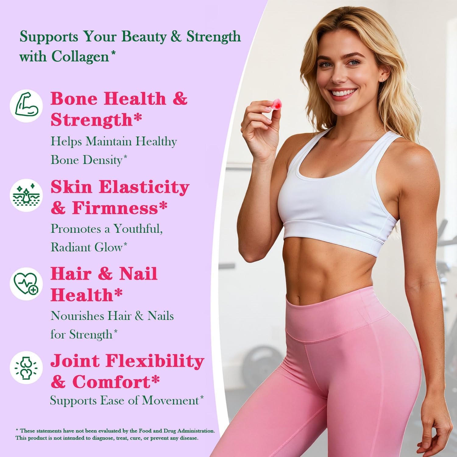 Detalle de ARDORACON BYNV3 Creatine Gummies for Women with Collagen, D3, Iron & Calcium