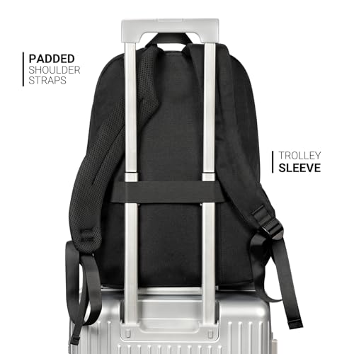 Detalle de ZORFIN 26L Black Backpack: All-Season, Water-Resistant Organizer for College and Travel