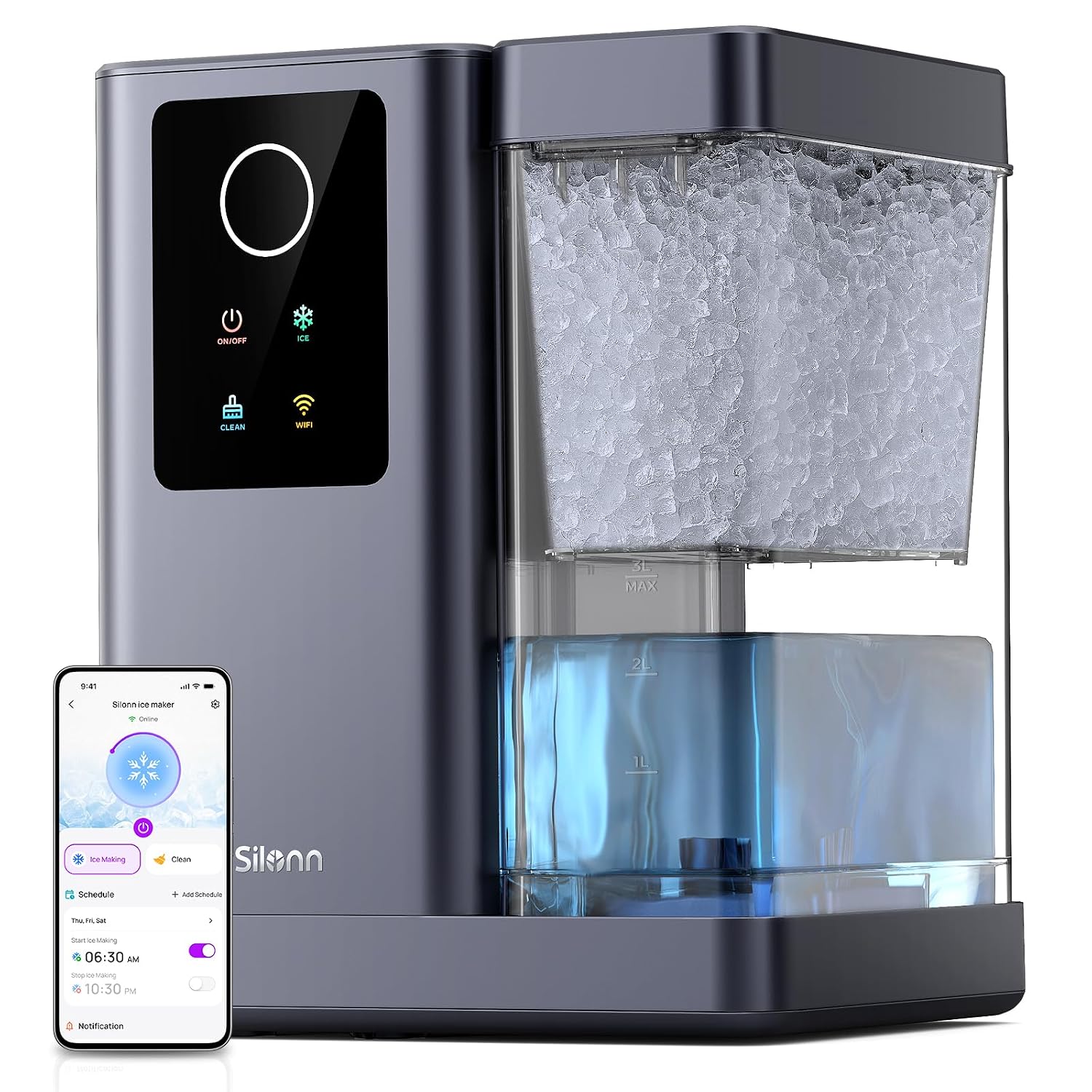Detalle de Silonn Nugget Ice Maker with 3L Tank