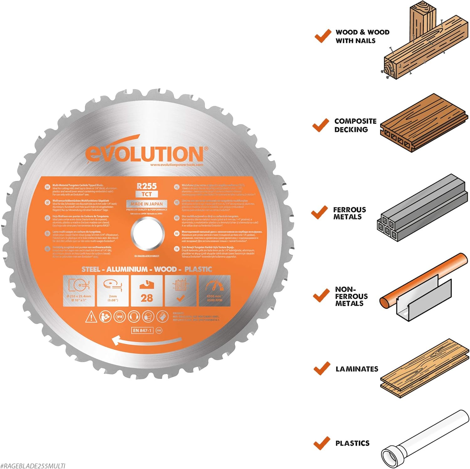 Detalle de RAGEBLADE 255M Blade for Power Tools – Advanced-Technology Evolution