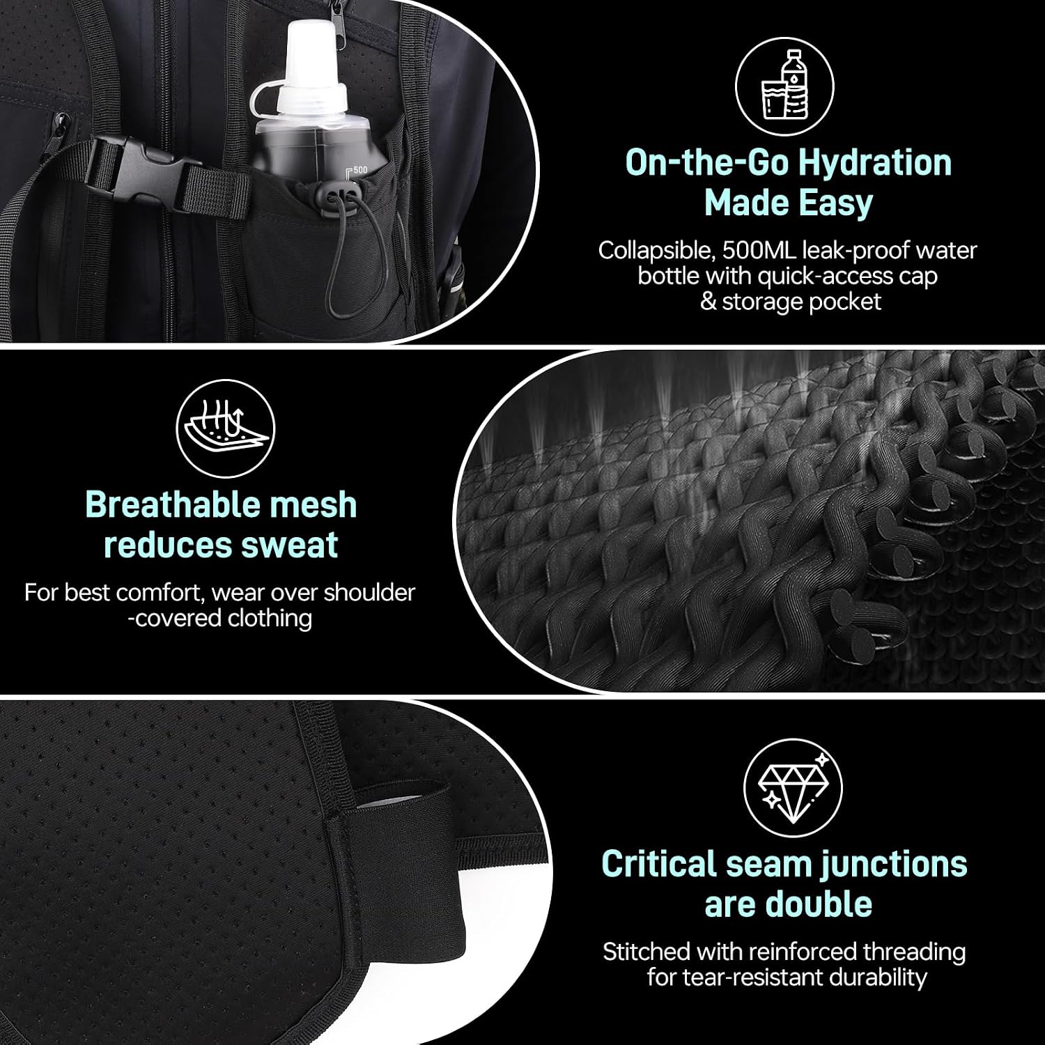 Detalle 2 de semai LED Running Vest 500 ml hydration vest 🏃♀
