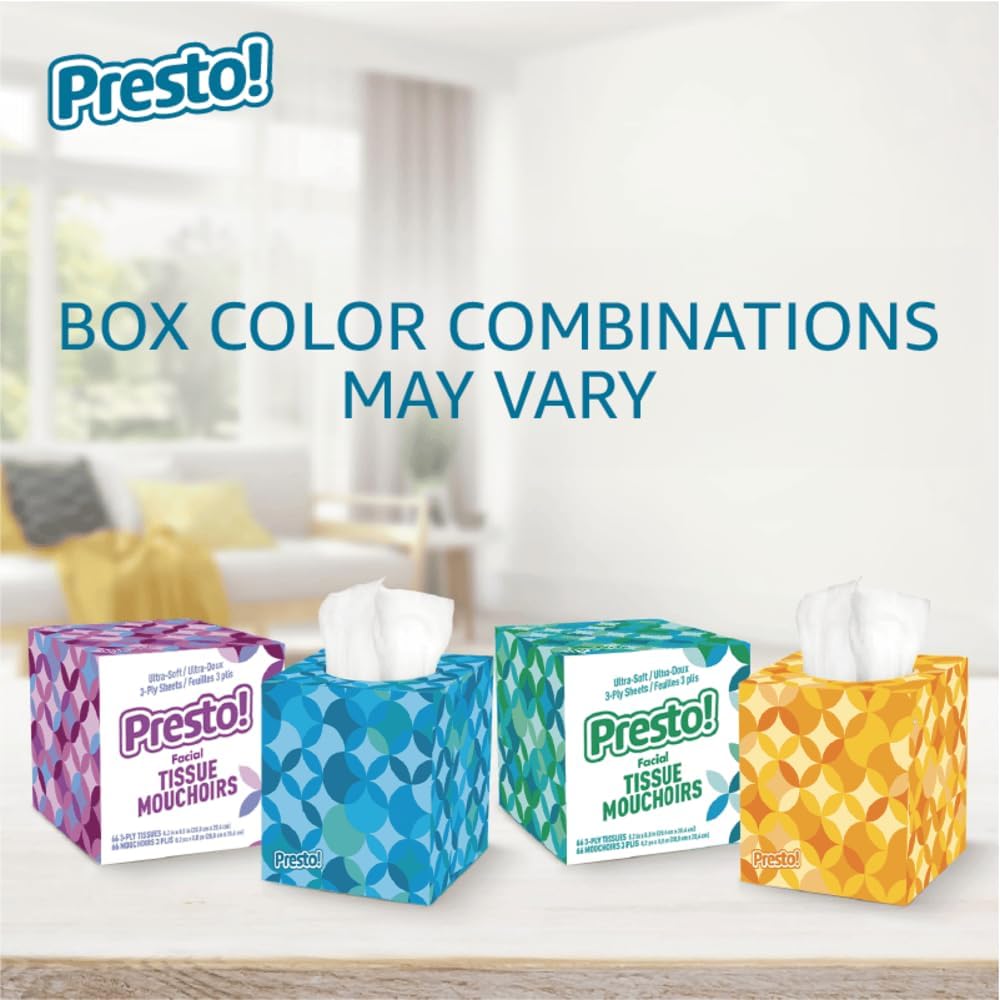 Thumbnail 6 de Brand Amazon Presto! Ultra-Soft 3-Ply Facial T tissues, 264 count (4 x 66) – FSC-Certified