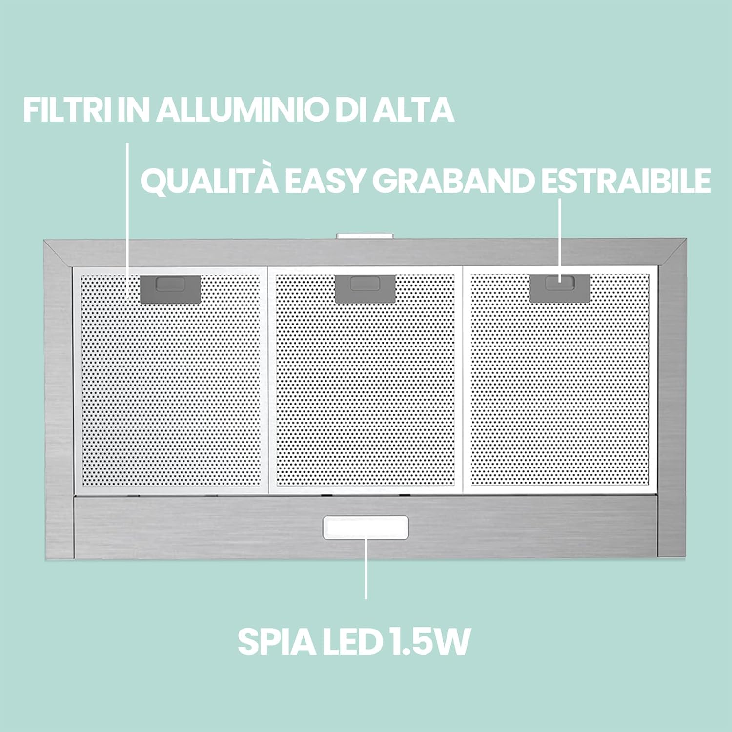 Thumbnail 6 de COMFEE' Cappa Aspirante PYRA17SS-90 in Acciaio Inossidabile – 90 cm con LED, Sistema di Ricircolo e Canalizzazione
