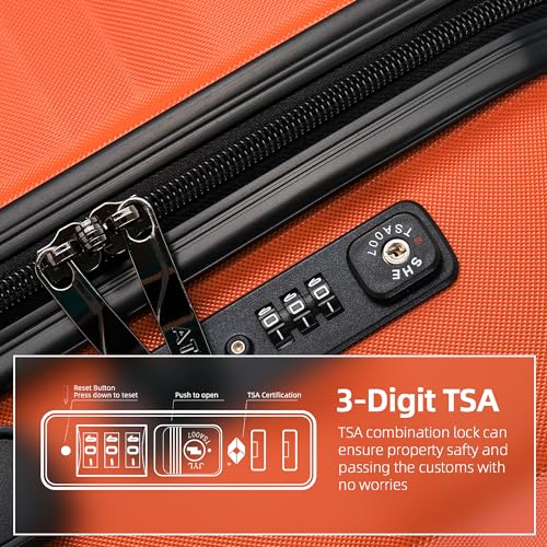 Thumbnail 4 de ATX Luggage Medium Suitcase 65L with 360° Dual Spinner Wheels, TSA Lock and Lightweight ABS Shell