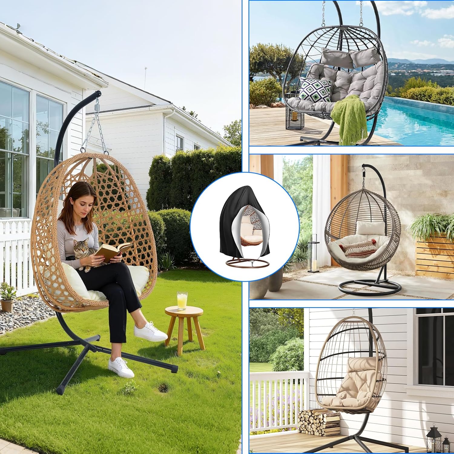Thumbnail 6 de Emwel 190x115cm Hanging Chair Cover