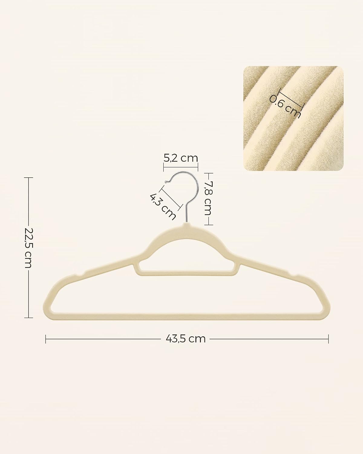 Thumbnail 6 de SONGMICS BREANNA CRF020M20 sammetsgalgar, 20-pack med roterbar krok