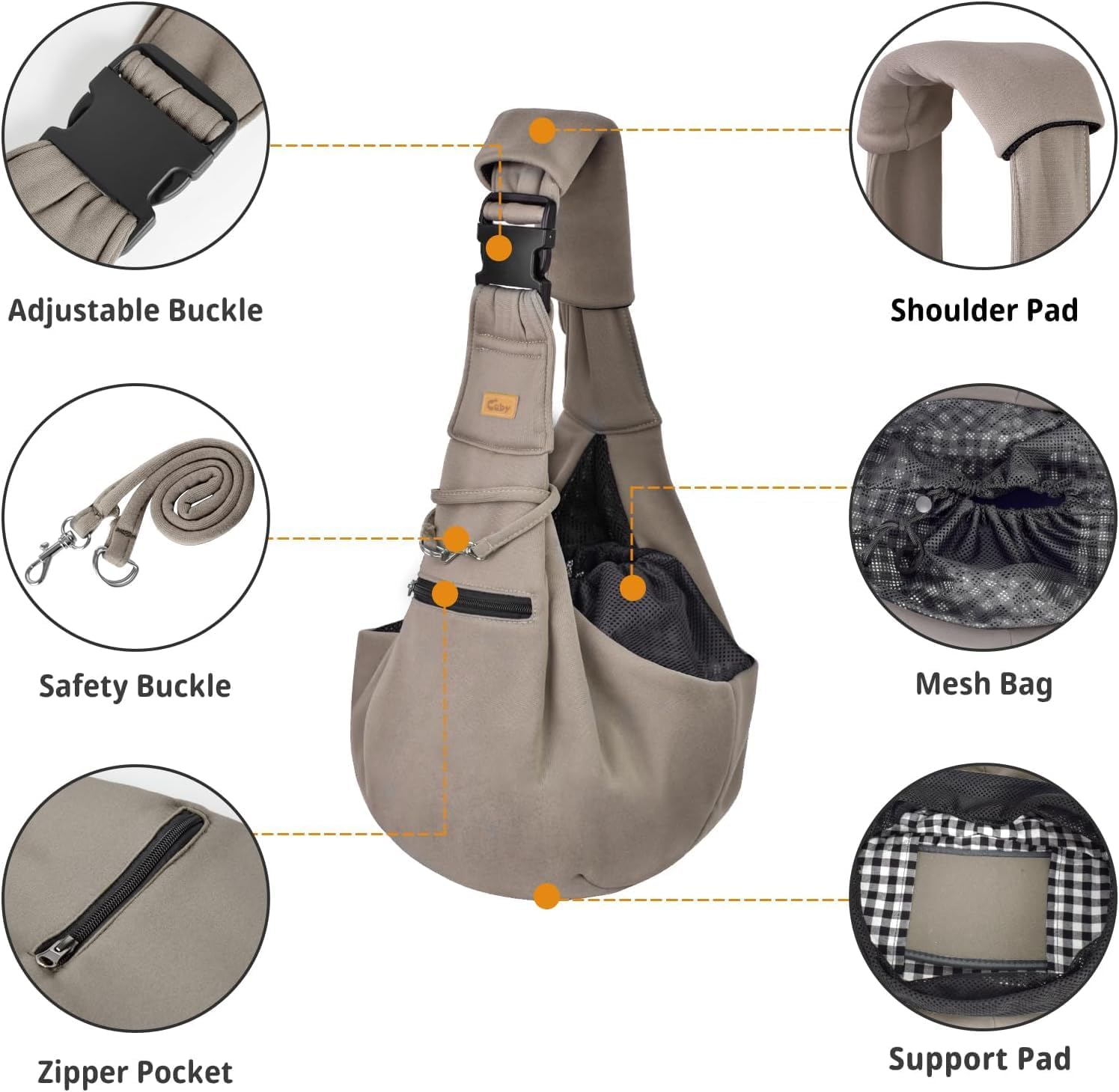 Detalle de CUBY Puppy Carrier adjustable sling for small dogs