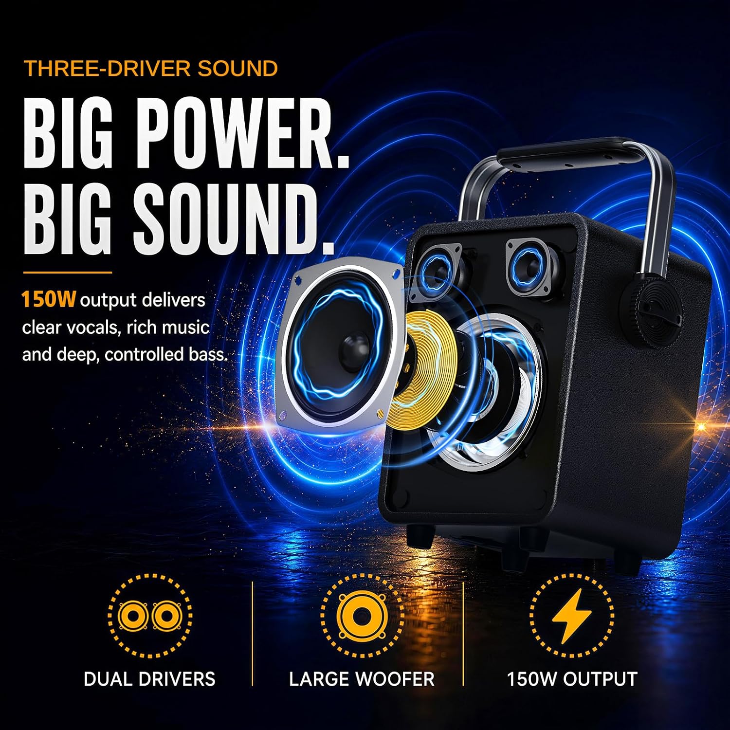 Thumbnail 1 de ResponseBridge RBS200 S200 Karaoke Machine, 150W with Two Wireless Mics