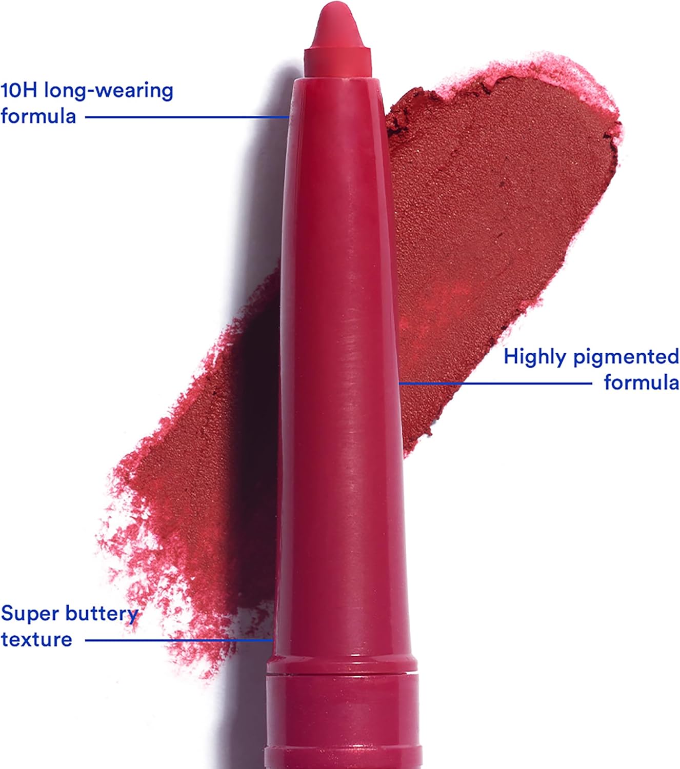 Thumbnail 2 de 3INA MAKEUP The Automatic Lip Pencil 250 – Rosa scuro rosso: matita labbra retrattile, waterproof e vegana
