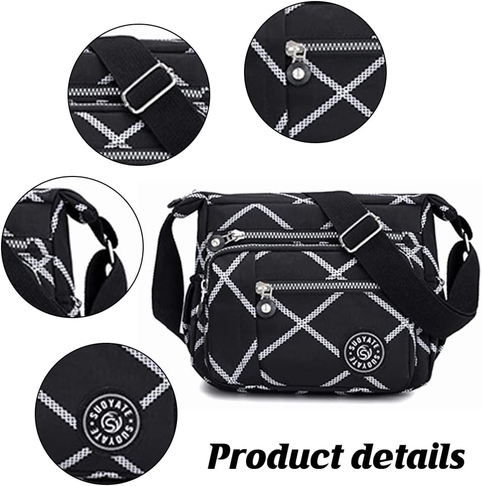 Thumbnail 2 de Milky Way Womens Nylon Crossbody Bag – Waterproof Multi-Pocket Tote