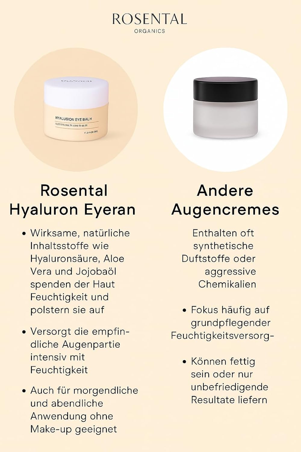 Thumbnail 4 de Rosental Organics Hyaluron Eye Balm (15 ml) – Anti-Aging Augencreme mit Aloe Vera & Jojobaöl