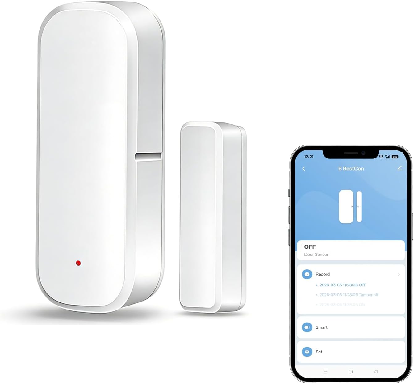 Detalle de B BestCon Zigbee deur- en raamsensor voor Tuya met 15 mm detectieafstand