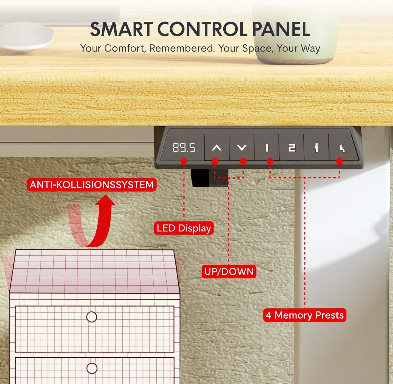 Detalle de SANODESK Bureau Assis Debout 160x60 cm