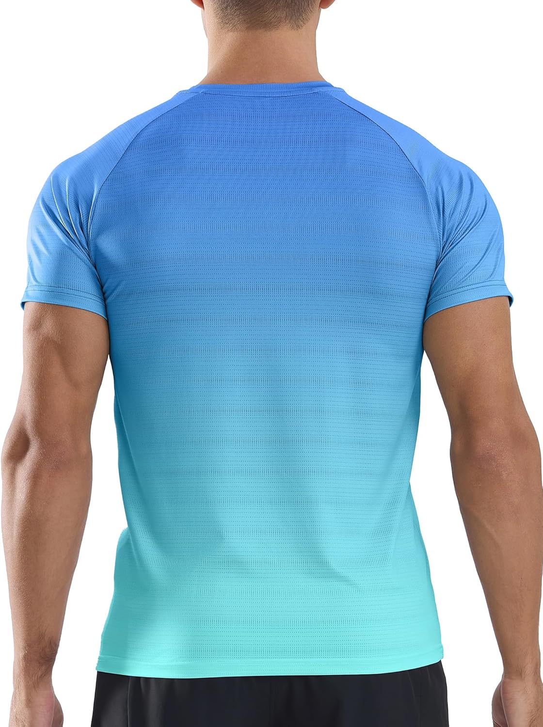 Detalle de Men’s Moisture-Wicking Gym T-Shirt with Breathable Mesh Fabric (Short Sleeve)