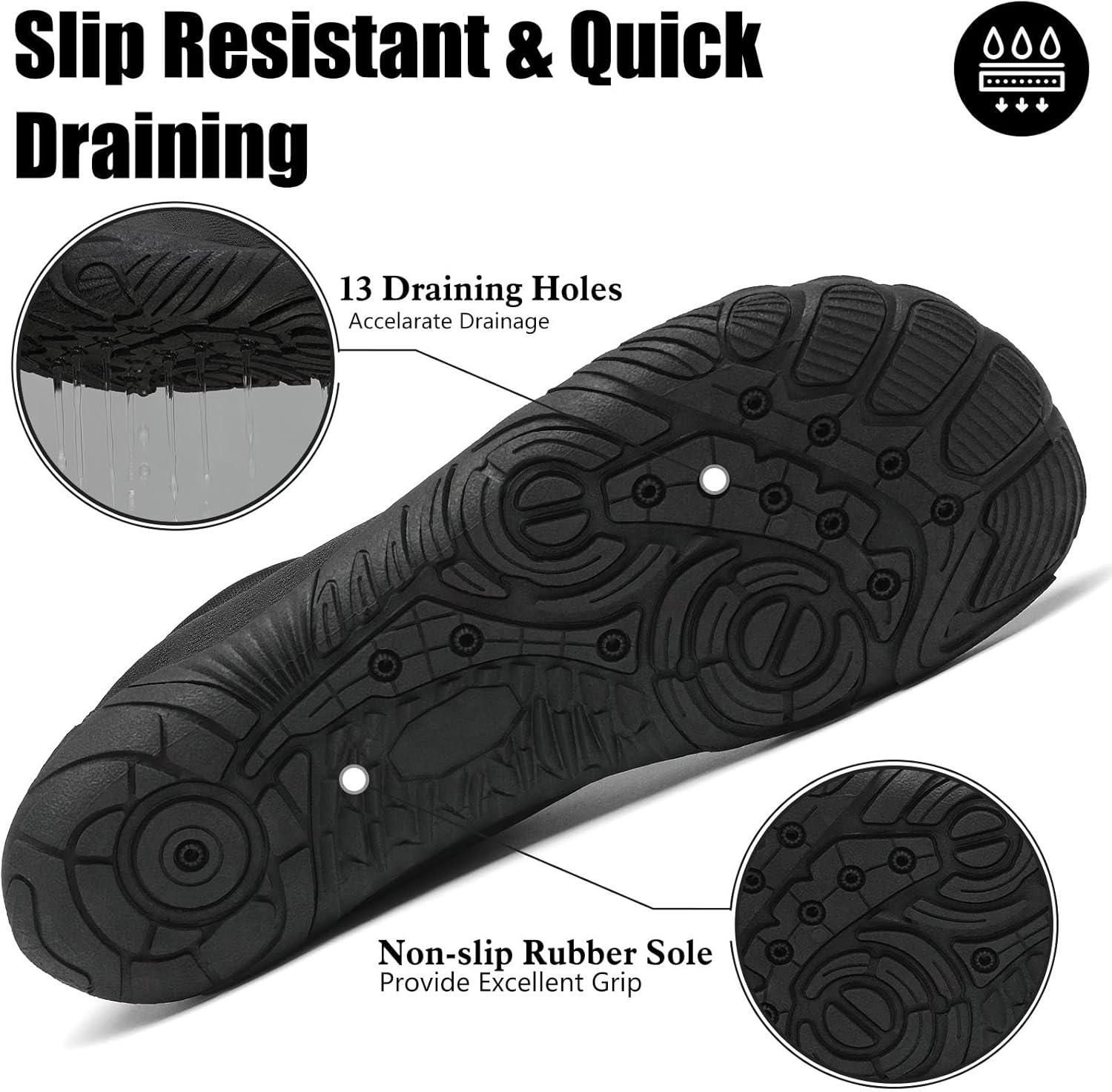 Detalle de Mishansha Badeschuhe Unisex – atmungsaktiv, schnelltrocknend und rutschfest für Strand, Wasser und Outdoor