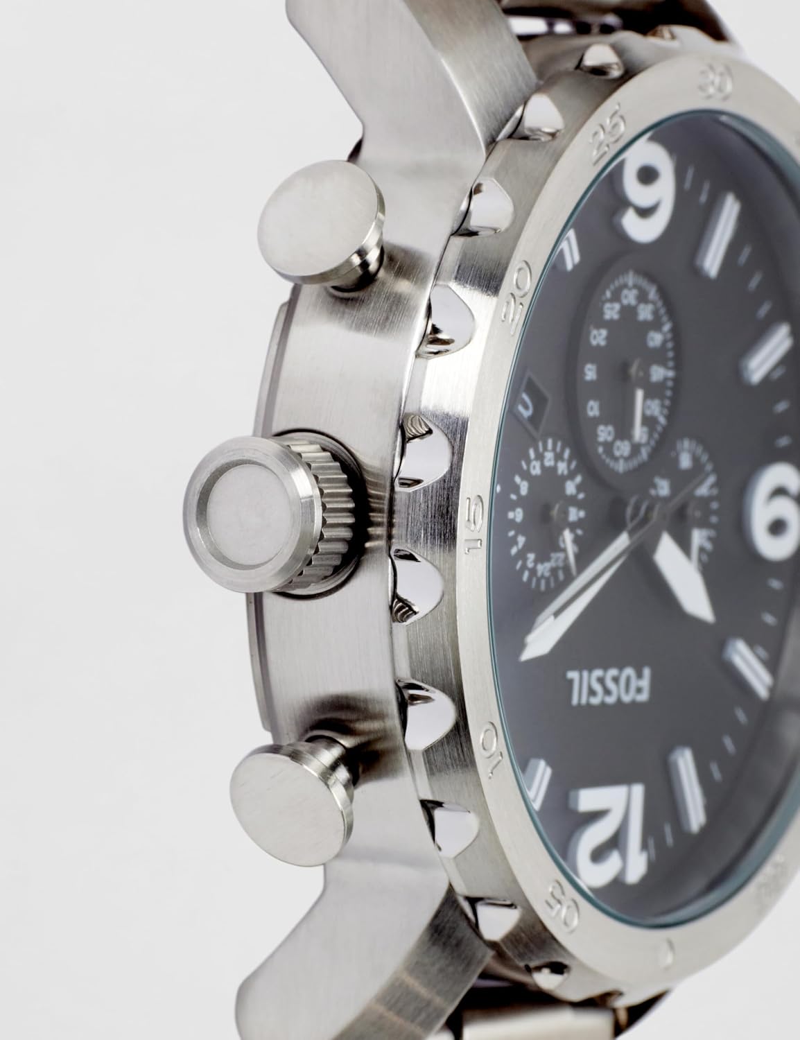 Detalle de Fossil Nate Uhr für Herren – Quarzchronograph mit Edelstahl- oder Lederarmband