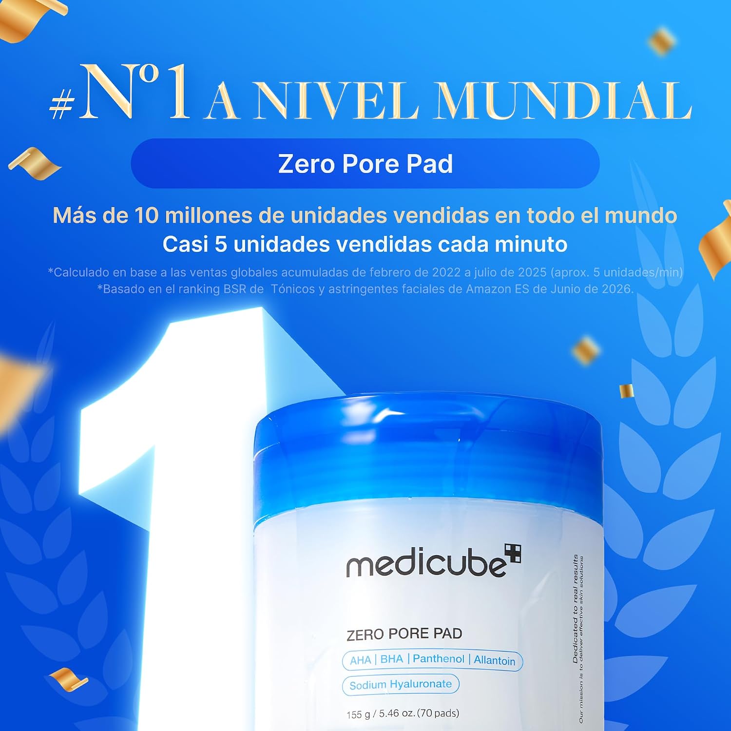 Thumbnail 1 de medicube 2.0 Tónicas faciales de doble textura con 4,5% ácido láctico AHA y almohadillas Zero Pore (70 unidades)
