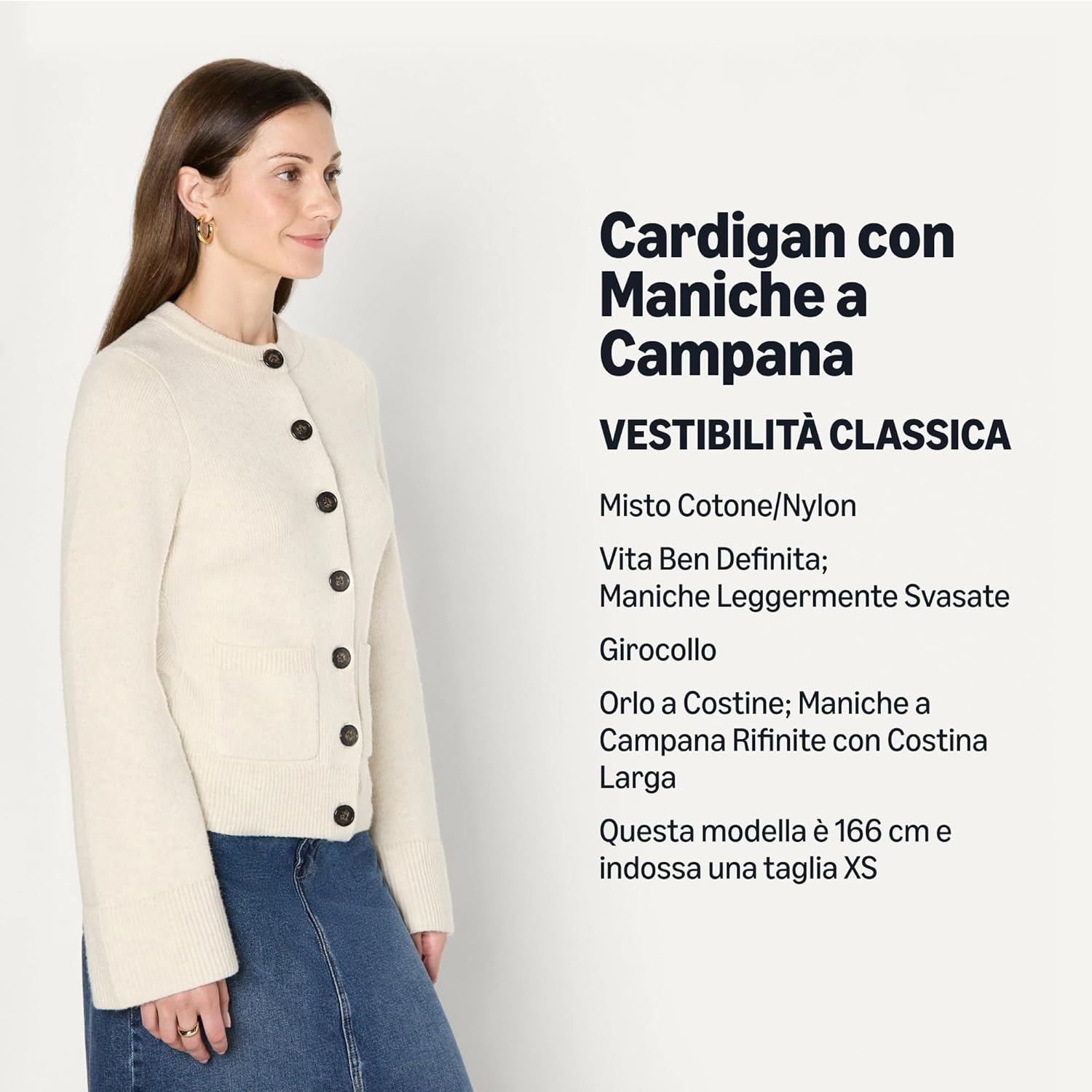 Thumbnail 3 de Amazon Essentials Donna Cardigan a Maniche Lunghe con Maniche a Campana e Vita Sagomata – vestibilità Classica