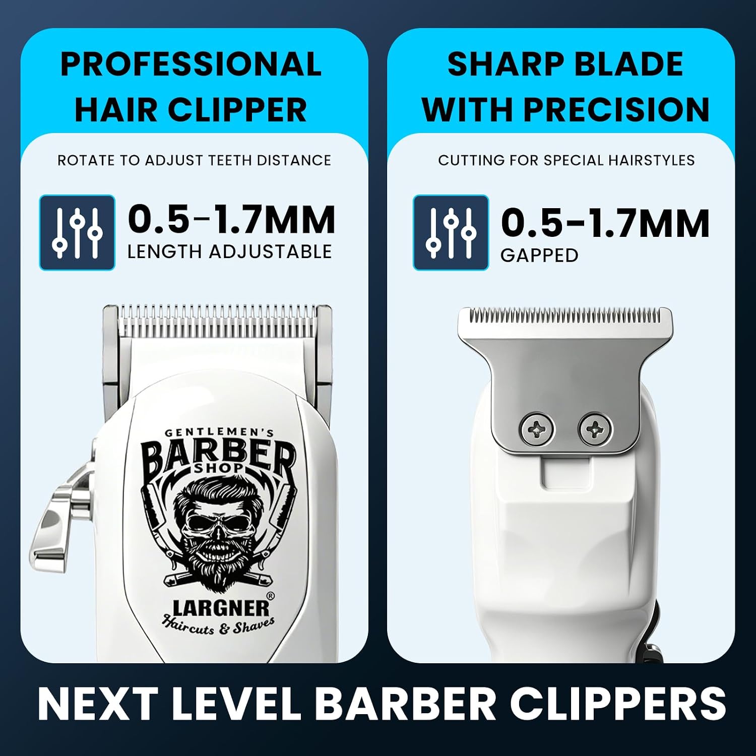 Detalle de Hair Clippers for Men: 2-in-1 Professional Cordless Hair Trimmer Set with 6500RPM Motor