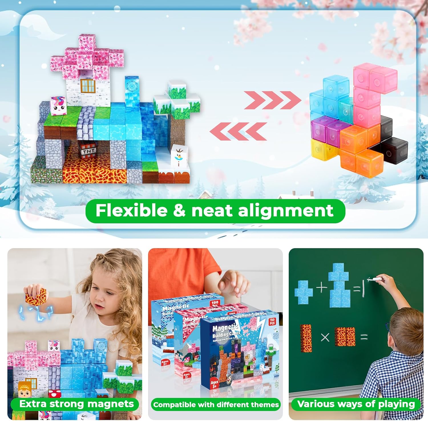 Detalle de ToyUnited Magnetic Blocks 150pcs: Safe STEM Construction Toys for Ages 3–10