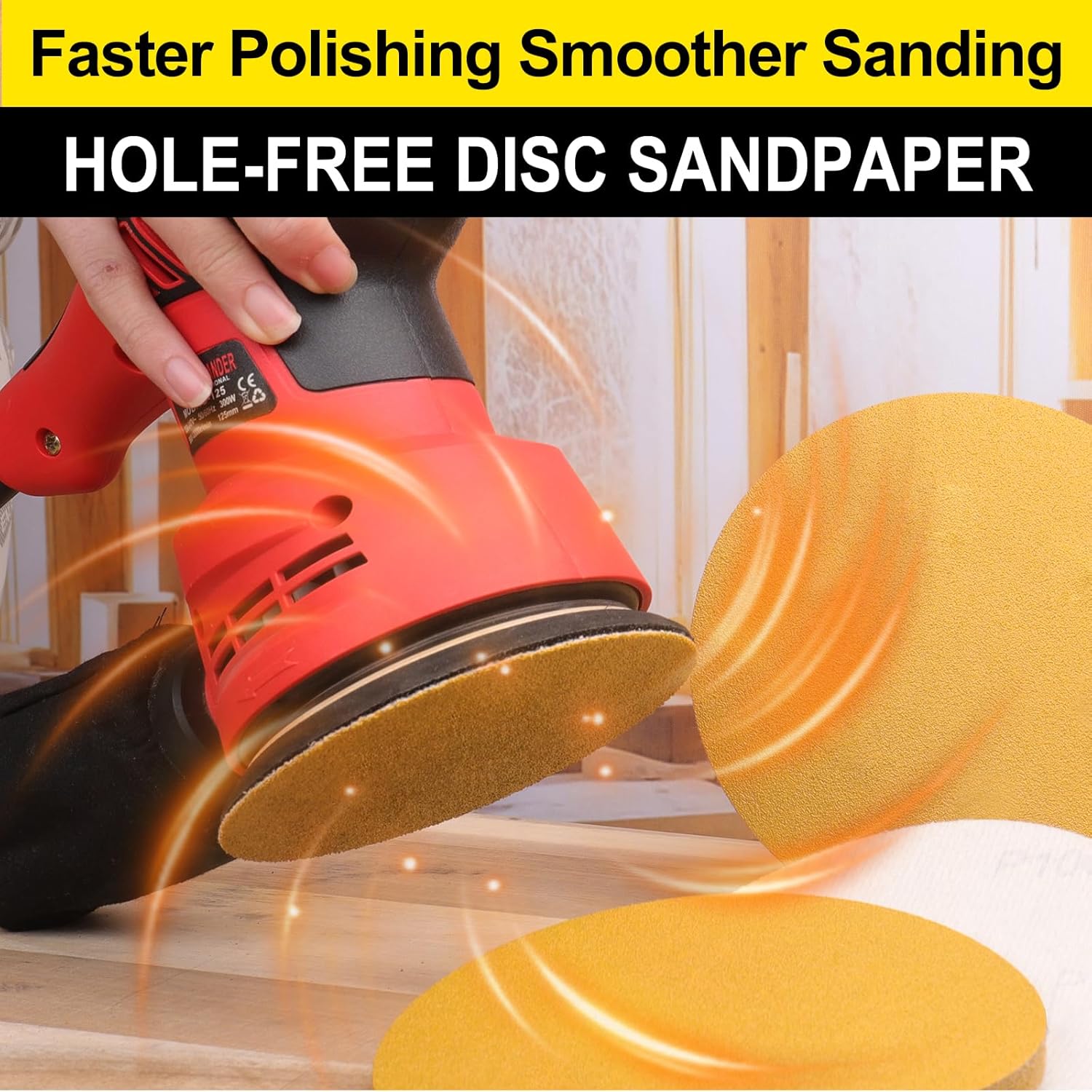 Thumbnail 3 de Sruhrak 150mm Hook-and-Loop Sanding Discs (6 inch), 100 Pack, Assorted Grits