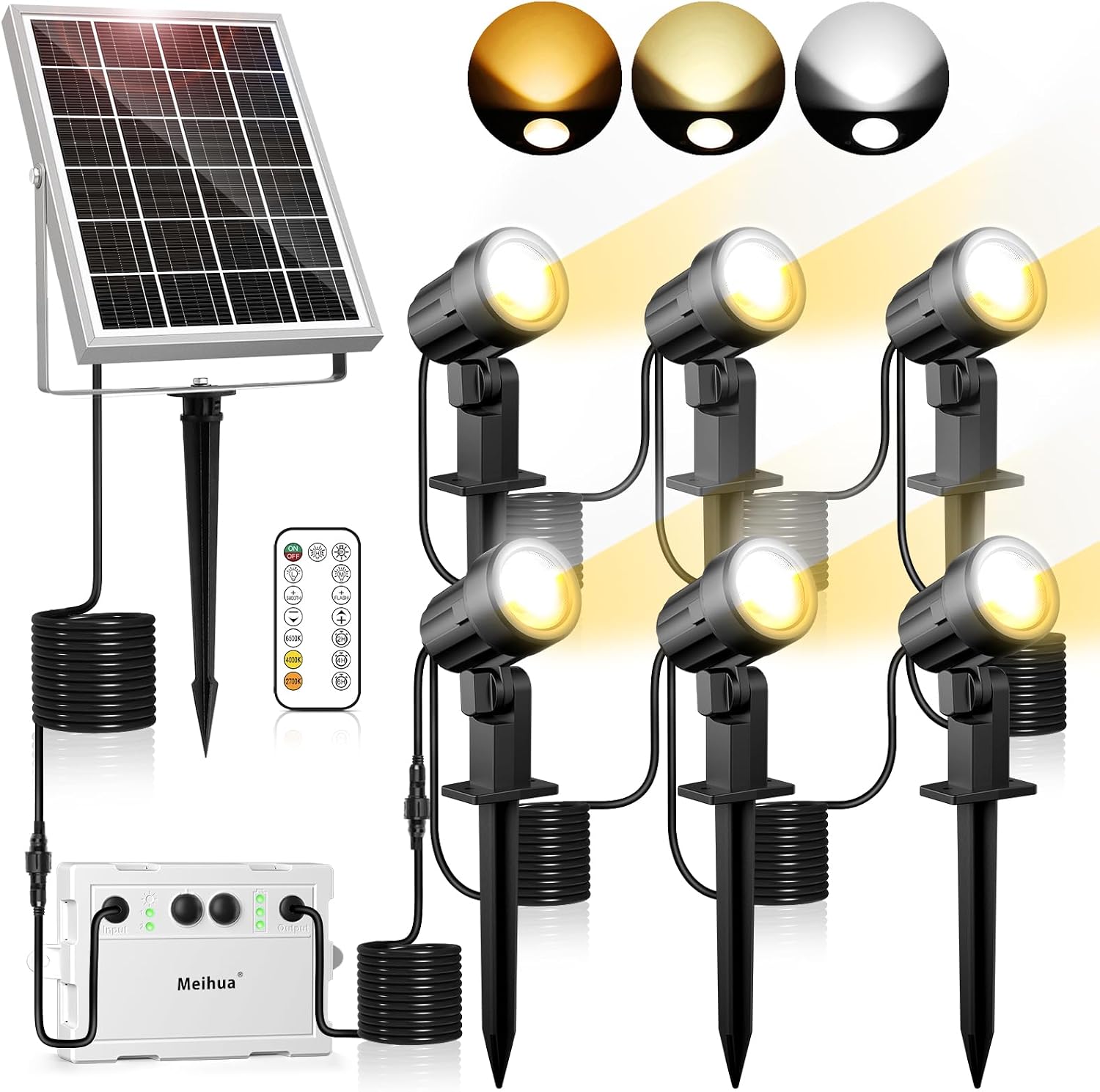 Detalle de MEIHUA Solar Spotlights 6 in 1 20 hours