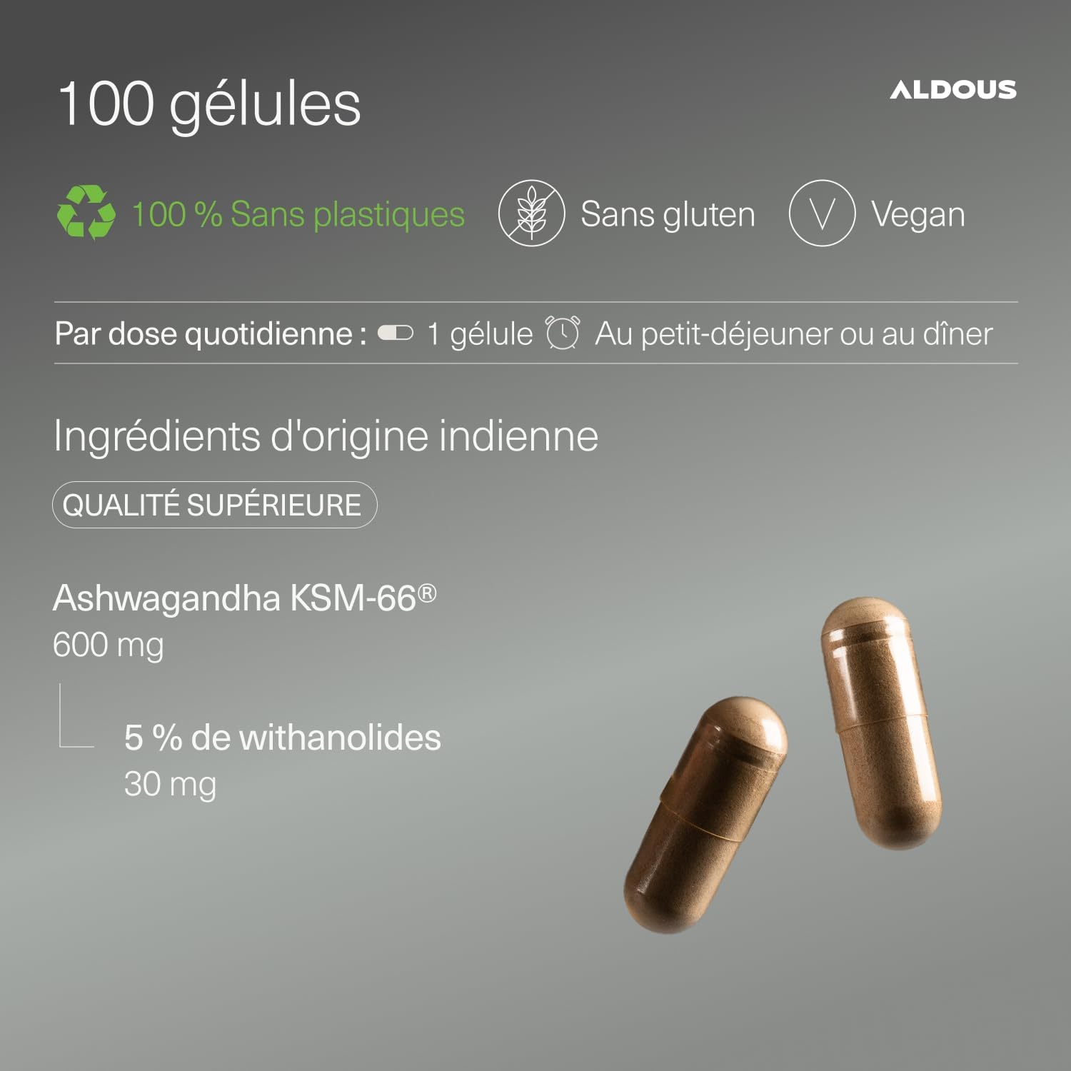 Thumbnail 2 de Ashwagandha Bio KSM-66 ® 600mg – 100 Gélules (+3 Mois) – Bien-être, Anti-stress et Énergie