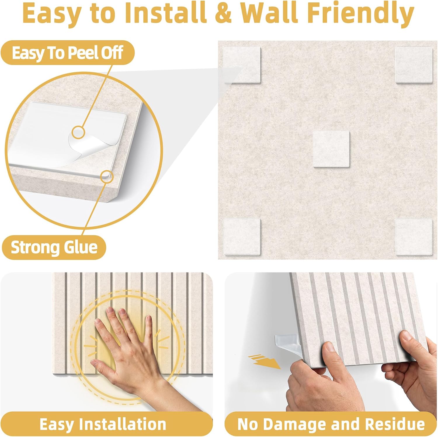 Detalle de MingCork Board-Fine-Oatmeal-12-1 Felt Bulletin Board Tiles, 12-Pack
