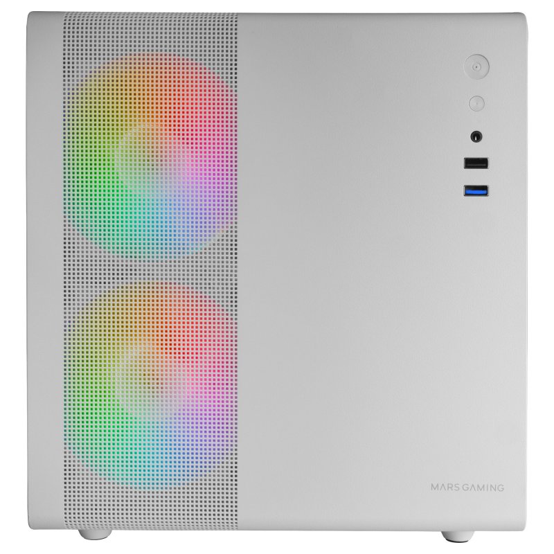 Detalle 2 de Mars Gaming MC-400 FRGB MicroATX: caja compacta con cristal templado blanca