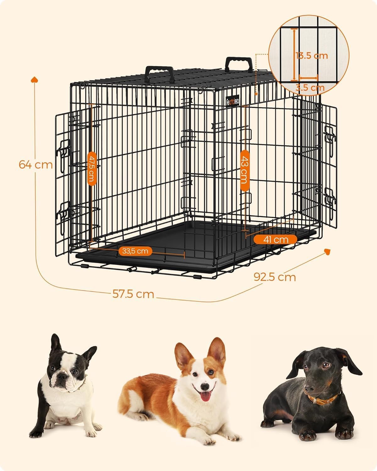 Thumbnail 5 de Feandrea PPD36BK cage 92,5 x 57,5 x 64 cm