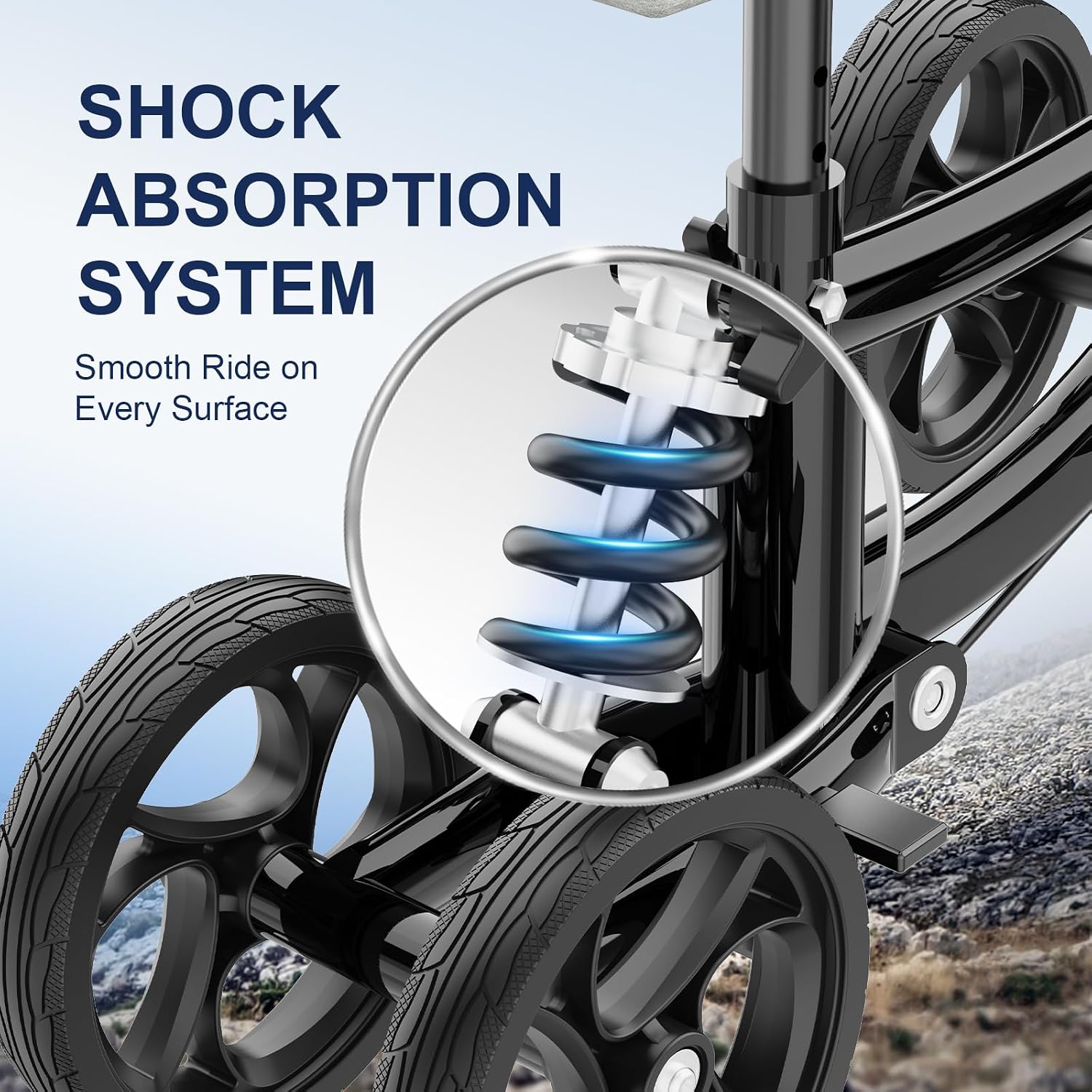 Thumbnail 5 de Aojin WB-2201-BLACK-S Knee Scooter, 8-Inch Wheels, Dual Brakes