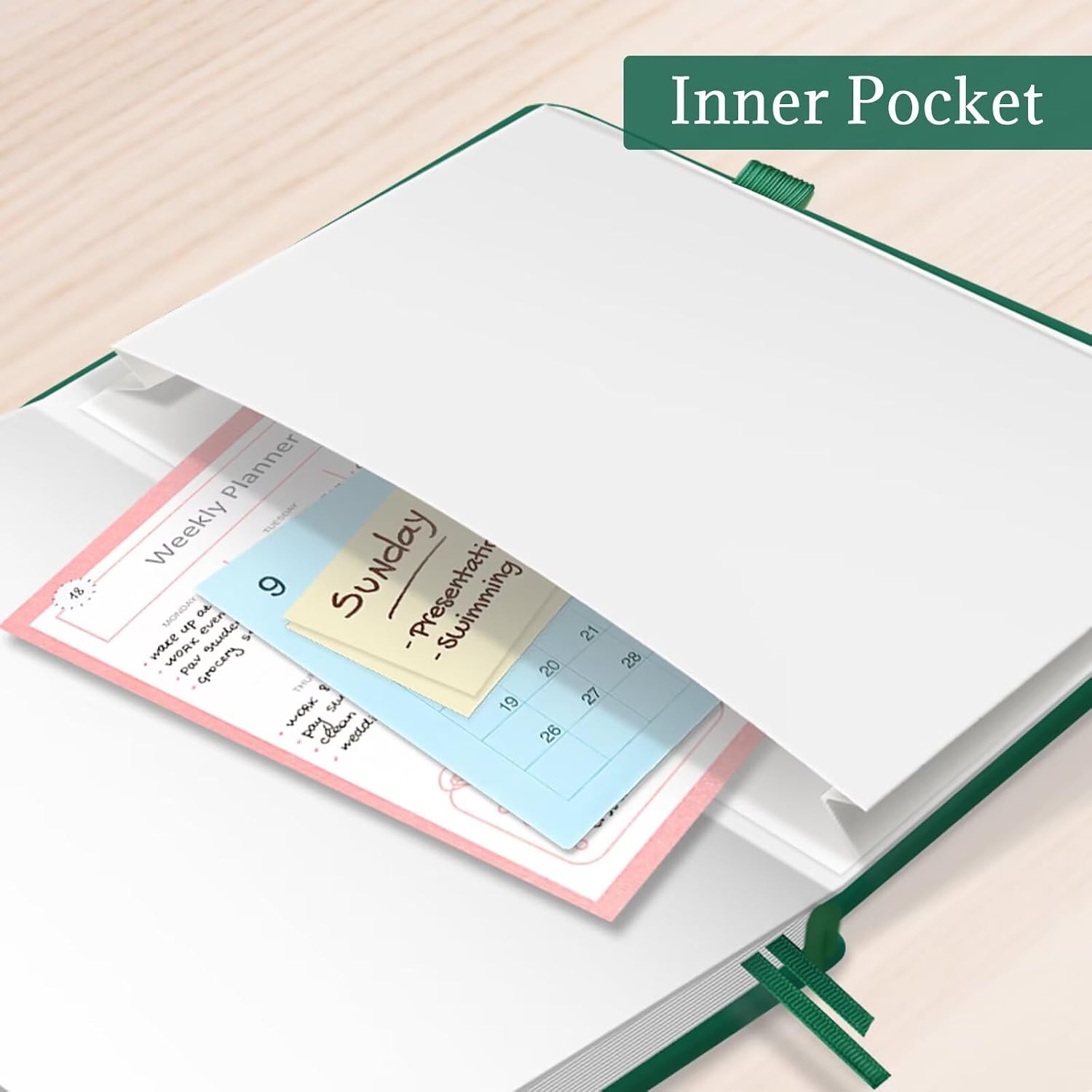 Thumbnail 4 de Lonely Oak Notizbuch A5 Liniert Hardcover – 160 Seiten, 120 g/m² Premiumpapier, Grün