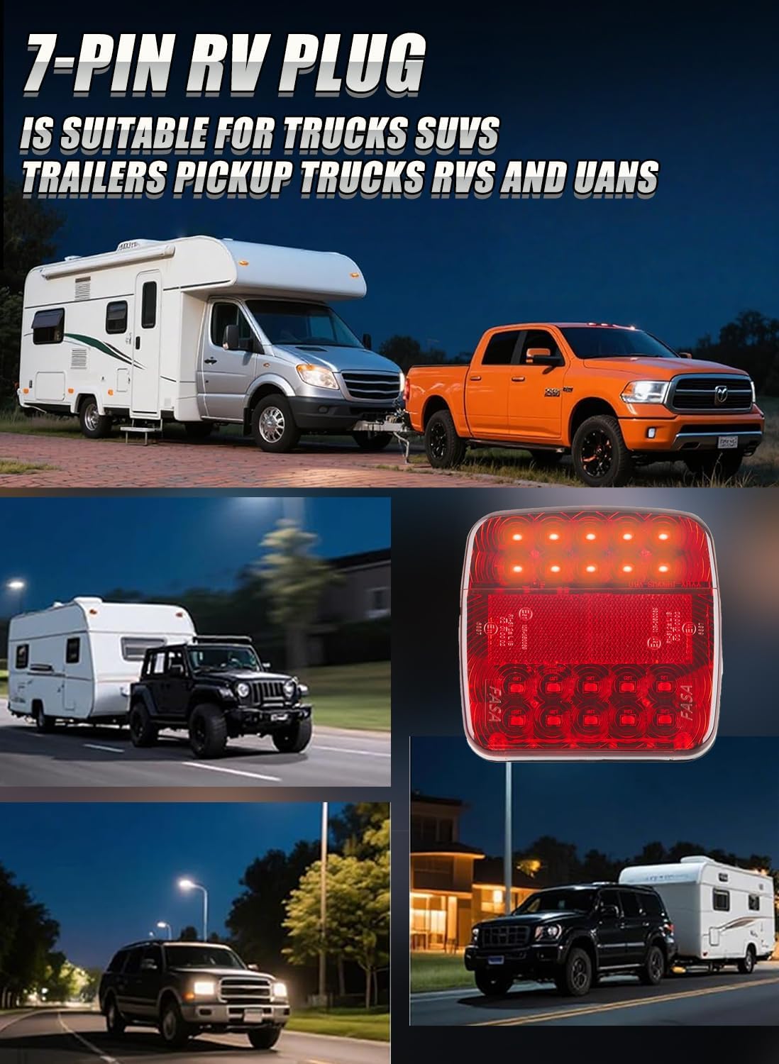 Detalle 2 de OOGGA Wireless Trailer Lights Magnetic: Portable, Battery-Powered LED Kit for Safe Towing