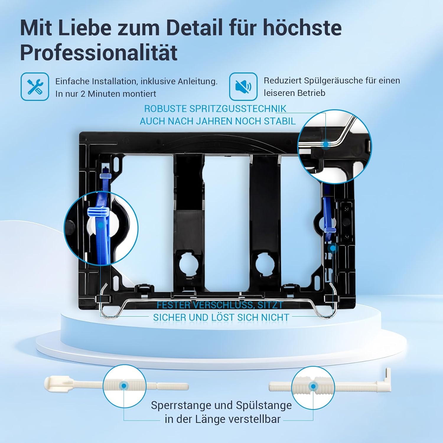 Thumbnail 4 de Mendorio WC Drückerplatte – Geberit Sigma UP300/UP320 kompatibel, Doppelspülung, matt Gold & Matt Silbergrau