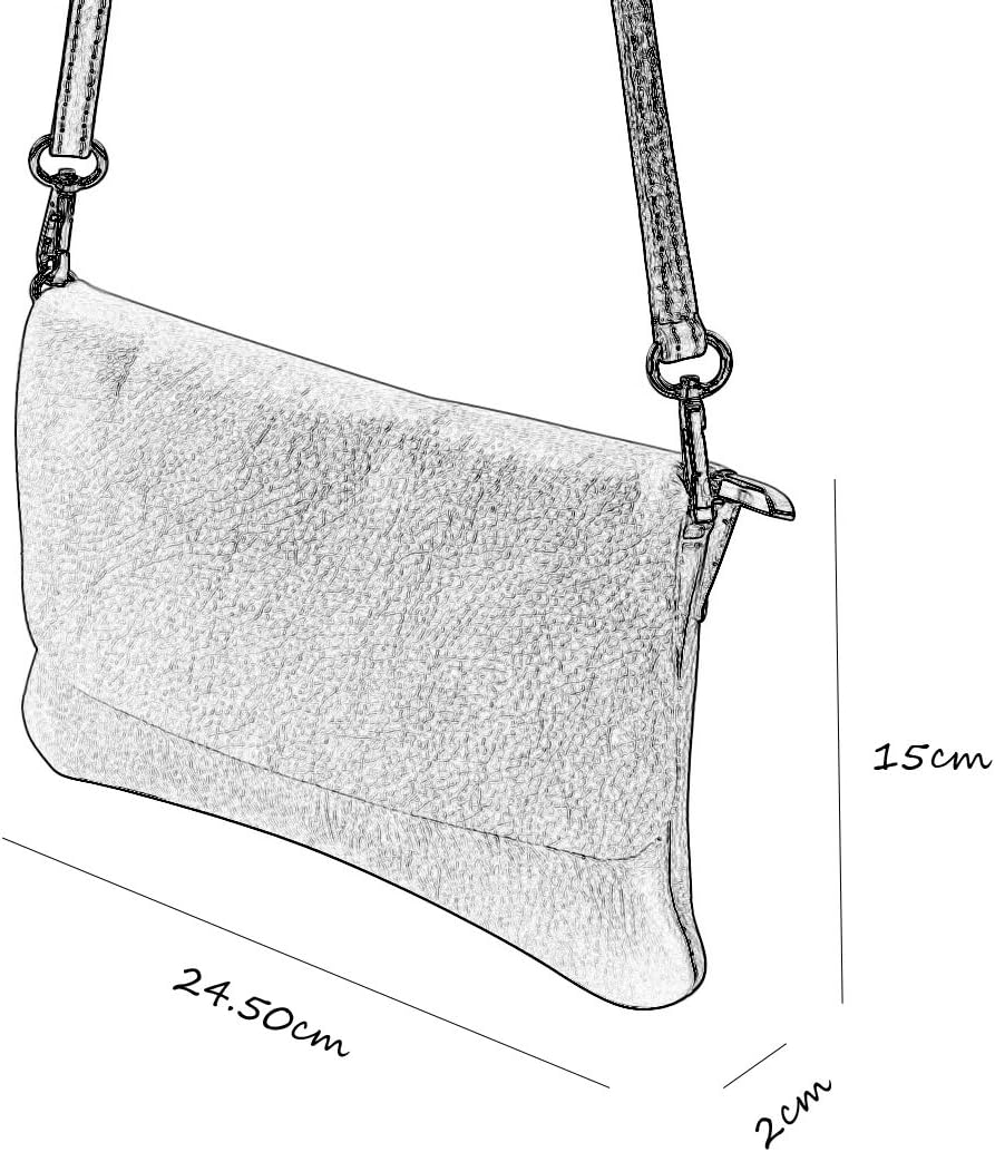Detalle de SH Leder Ely G149: Borsa a tracolla in vera pelle 24,50 x 15 cm